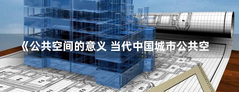 《公共空间的意义 当代中国城市公共空间的价值思辨与建构 》李昊  2016 